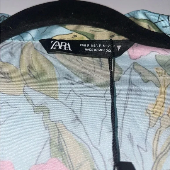 Zara Cropped toucan Tropic Floral Shirt Top - Picture 8 of 8